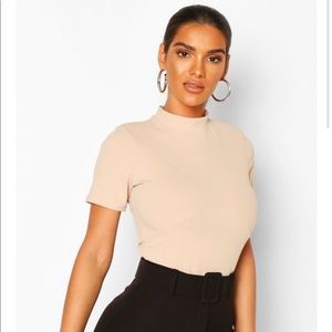 High Neck Corset Detail Bodysuit